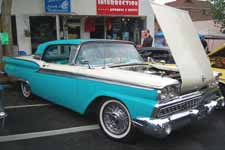 Classic 1959 Ford Skyliner Restoration In Colonial White #M0524 Over Indian Turquoise #M1019 Paint